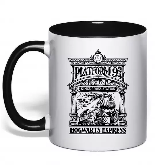 Чашка с цветной ручкой Hogwarts Express Черный фото