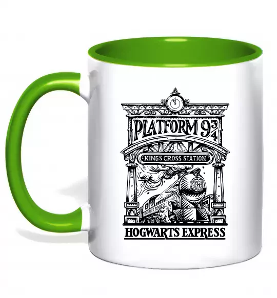 Чашка с цветной ручкой Hogwarts Express Зеленый фото
