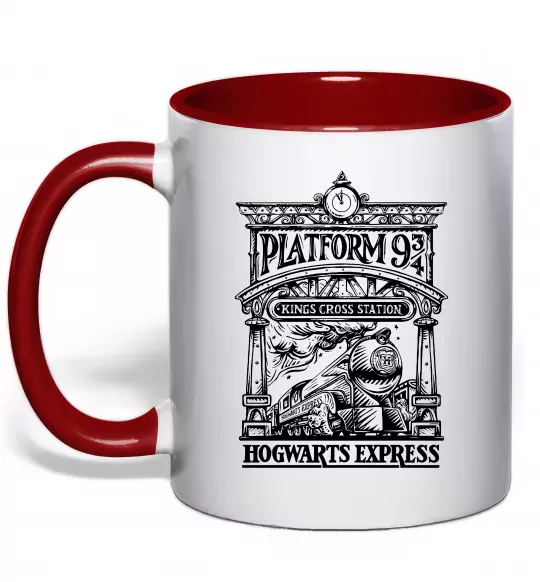 Чашка с цветной ручкой Hogwarts Express Красный фото