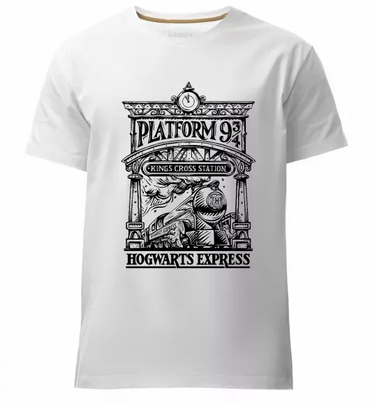 Мужская премиум футболка Hogwarts Express Белый фото