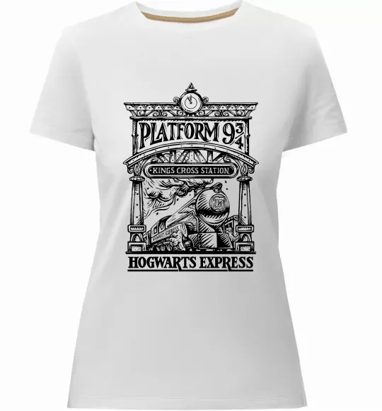 Женская премиум футболка Hogwarts Express Белый фото