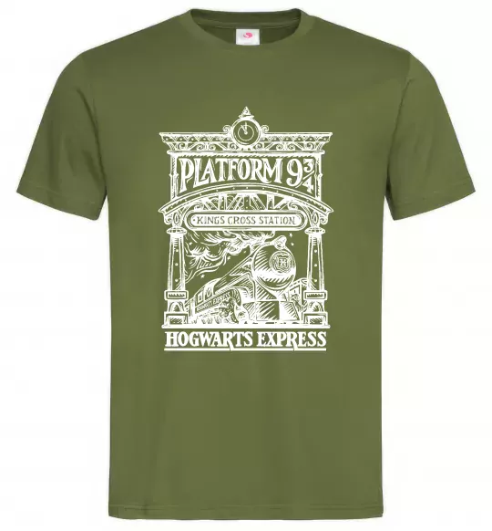 Мужская футболка Hogwarts Express Оливковый фото