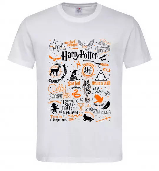 Мужская футболка Harry Potter символи Белый фото