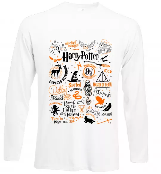 Лонгслив Harry Potter символи Белый фото
