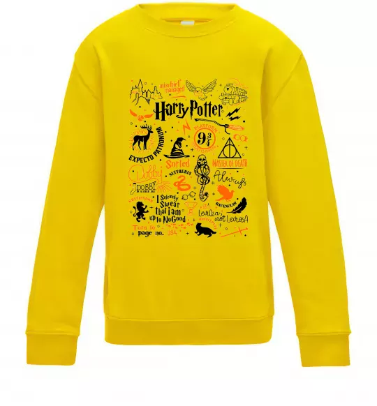 Детский Свитшот Harry Potter символи Солнечно желтый фото