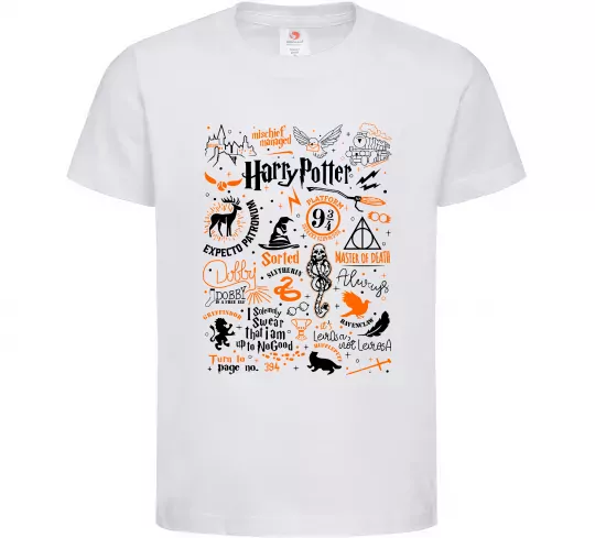 Детская футболка Harry Potter символи Белый фото