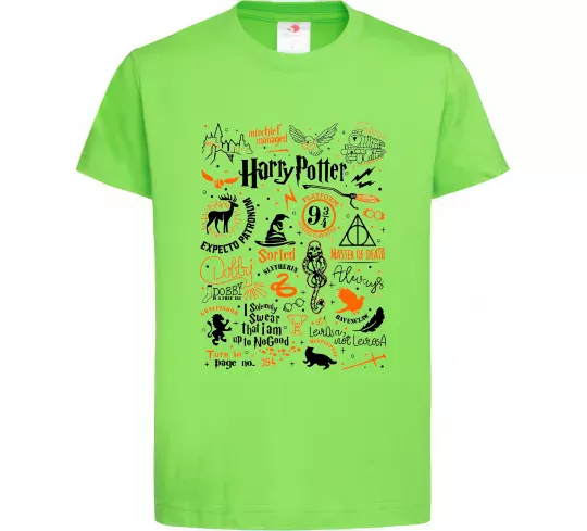 Детская футболка Harry Potter символи Лаймовый фото