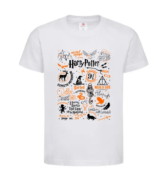 Детская футболка Harry Potter символи Белый фото