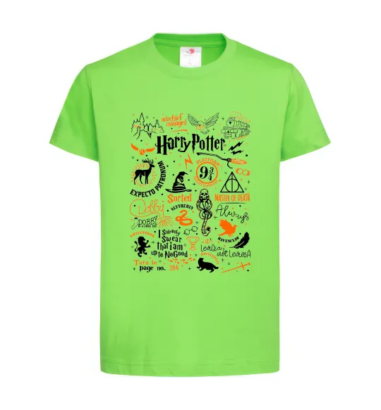 Детская футболка Harry Potter символи Лаймовый фото