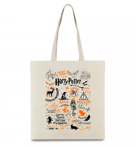 Эко-сумка Harry Potter символи Бежевый фото