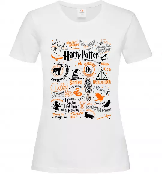 Жіноча футболка Harry Potter символи Білий фото