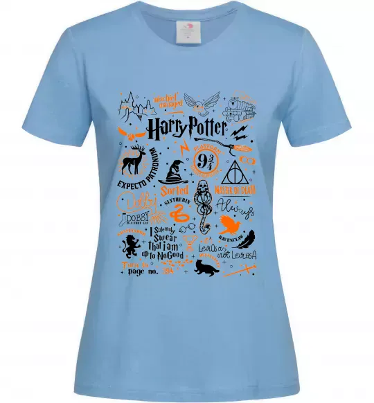 Жіноча футболка Harry Potter символи Блакитний фото