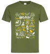 Мужская футболка Harry Potter символи Оливковый фото