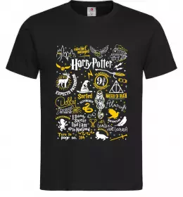 Мужская футболка Harry Potter символи Черный фото
