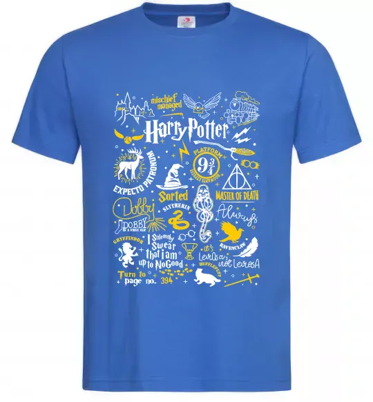 Мужская футболка Harry Potter символи Ярко-синий фото