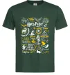 Мужская футболка Harry Potter символи Темно-зеленый фото