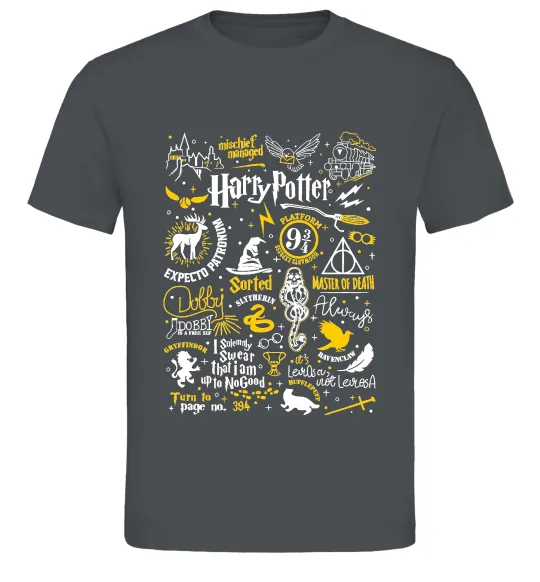 Мужская футболка Harry Potter символи Графит фото