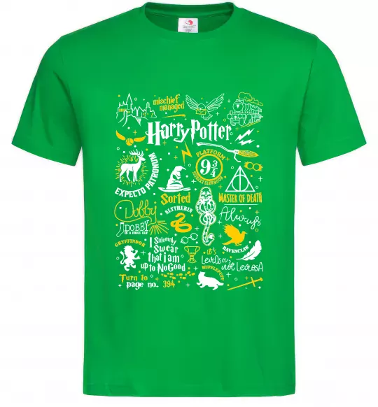 Мужская футболка Harry Potter символи Зеленый фото