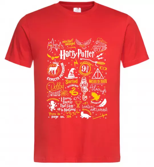 Мужская футболка Harry Potter символи Красный фото