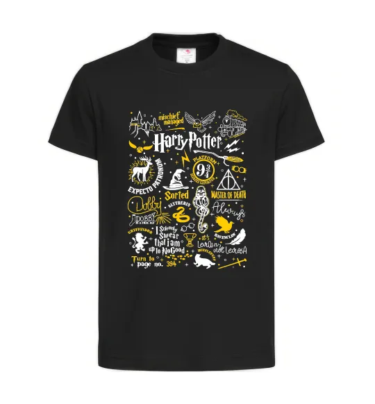 Детская футболка Harry Potter символи Черный фото