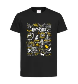Детская футболка Harry Potter символи Черный фото
