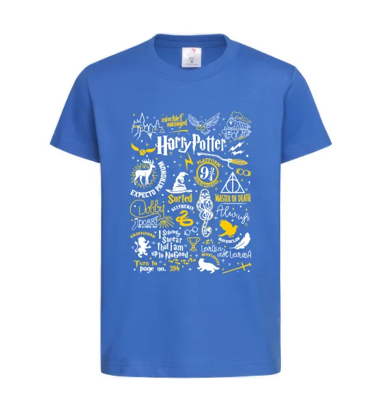 Детская футболка Harry Potter символи Ярко-синий фото