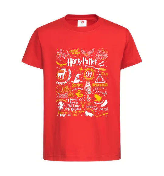 Детская футболка Harry Potter символи Красный фото