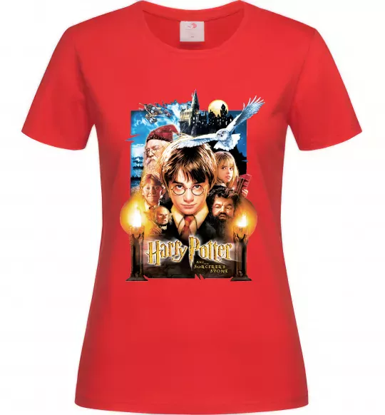 Женская футболка Harry Potter and the sorcerer`s stone Красный фото