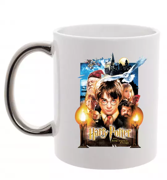 Чашка с цветной ручкой Harry Potter and the sorcerer`s stone Серебро фото