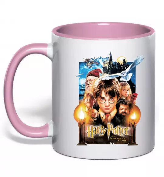 Чашка с цветной ручкой Harry Potter and the sorcerer`s stone Нежно розовый фото
