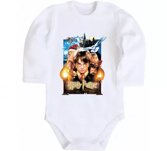 Детский боди Harry Potter and the sorcerer`s stone Белый фото