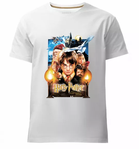 Чоловіча преміум футболка Harry Potter and the sorcerer`s stone Білий фото