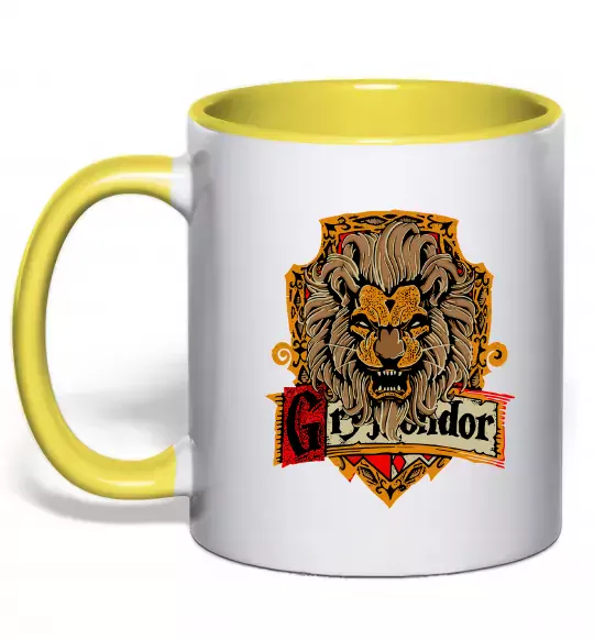 Чашка с цветной ручкой Gryffindor Солнечно желтый фото