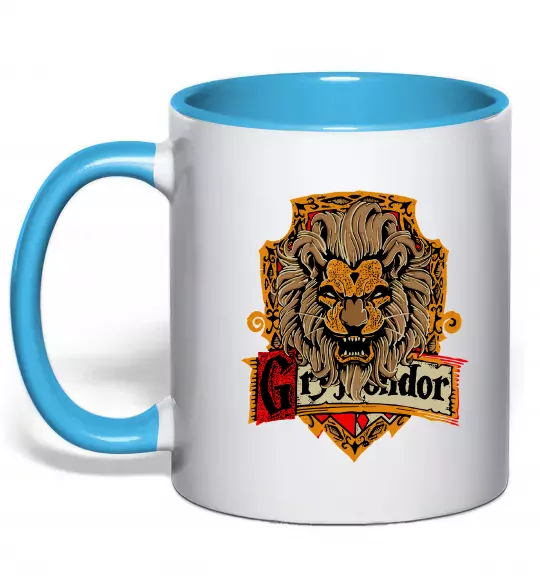 Чашка с цветной ручкой Gryffindor Голубой фото