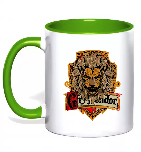 Чашка с цветной ручкой Gryffindor Зеленый фото