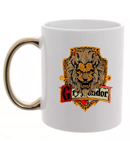 Чашка с цветной ручкой Gryffindor Золото фото