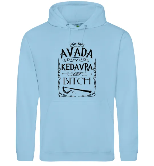 Чоловіча толстовка (худі) Avada Kedavra bitch Блакитний фото