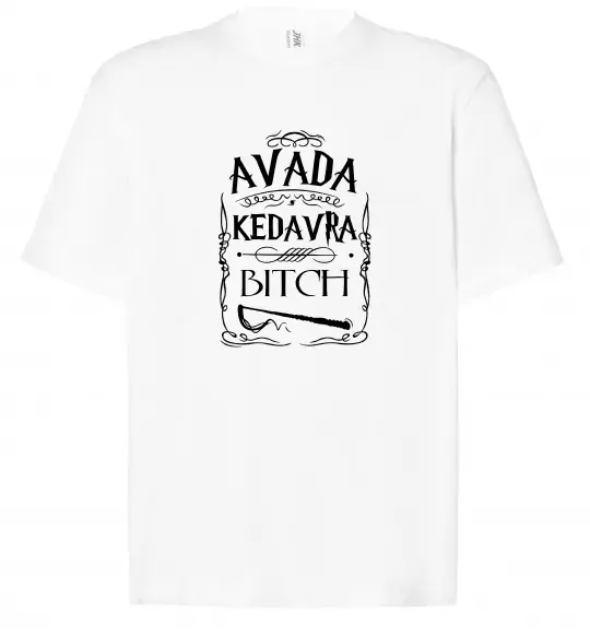 Футболка Оверсайз Avada Kedavra bitch Белый фото