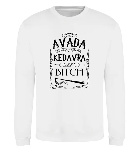 Свитшот Avada Kedavra bitch Белый фото
