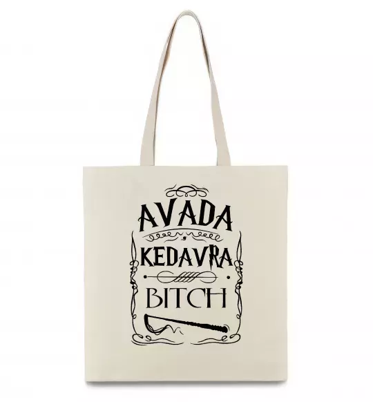 Эко-сумка Avada Kedavra bitch Бежевый фото