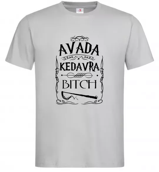 Мужская футболка Avada Kedavra bitch Серый фото