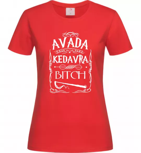 Женская футболка Avada Kedavra bitch Красный фото