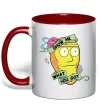 Чашка с цветной ручкой Rick and Morty Show me what you got Красный фото