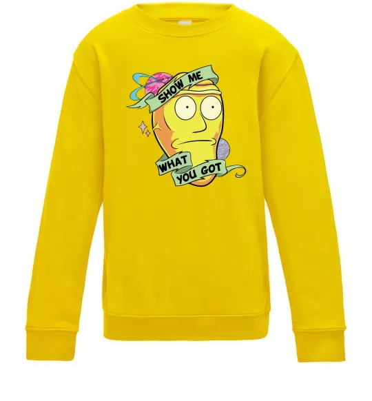 Детский Свитшот Rick and Morty Show me what you got Солнечно желтый фото