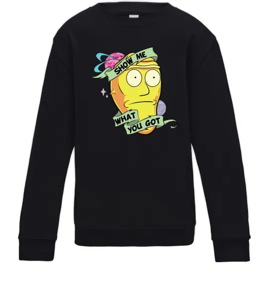 Детский Свитшот Rick and Morty Show me what you got Черный фото