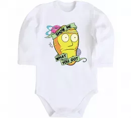 Дитячий бодік Rick and Morty Show me what you got Білий фото