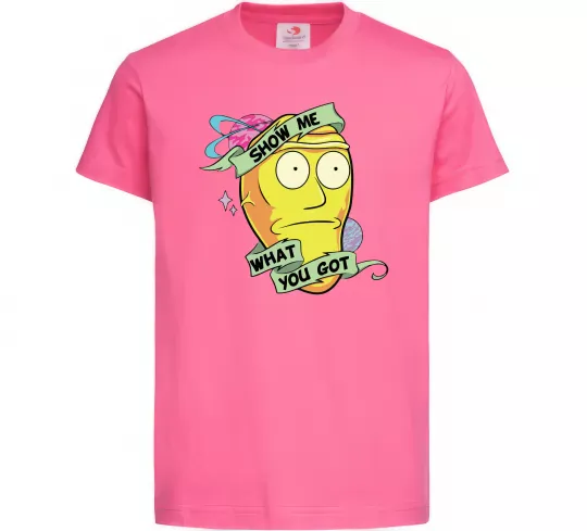 Детская футболка Rick and Morty Show me what you got Ярко-розовый фото