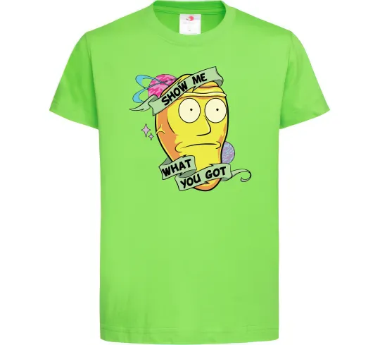 Детская футболка Rick and Morty Show me what you got Лаймовый фото