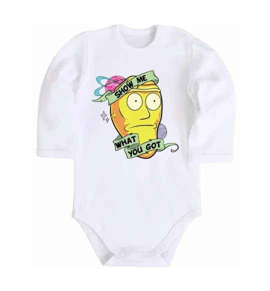 Детский боди Rick and Morty Show me what you got Белый фото