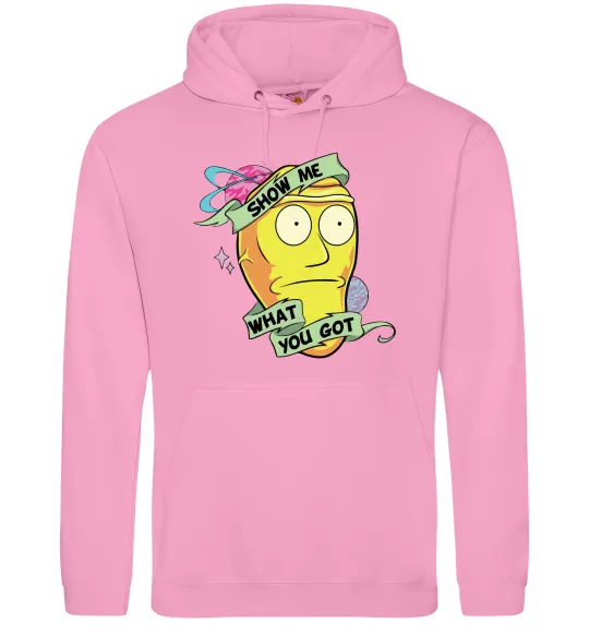 Чоловіча толстовка (худі) Rick and Morty Show me what you got Рожевий фото